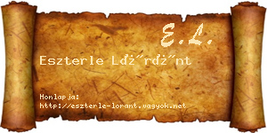 Eszterle Lóránt névjegykártya